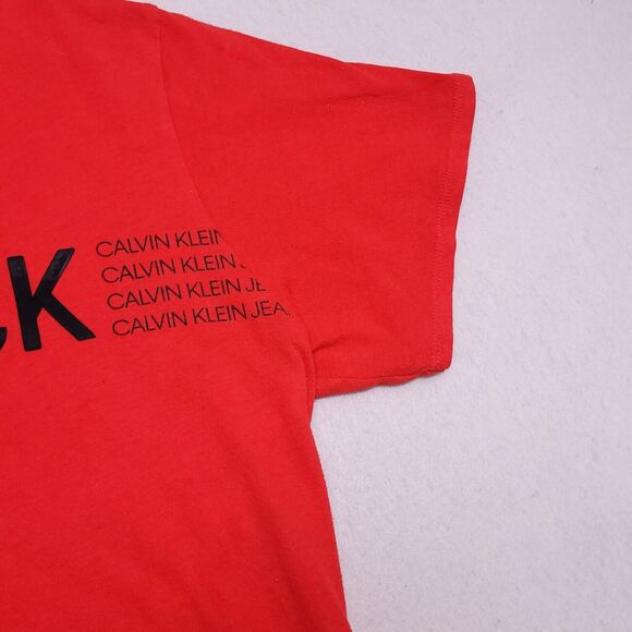 Calvin Klein Graphic Short Sleeve T-Shirt Womens Size Extra Large XL Red - Picture 6 of 12